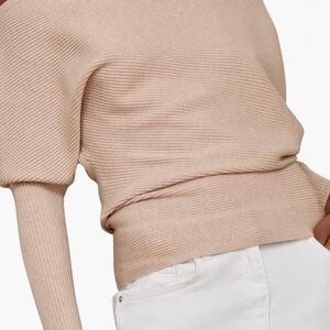 REISS Lorna
Asymmetric Drape Knitted Top in Oatmeal Neutral - One Shoulder